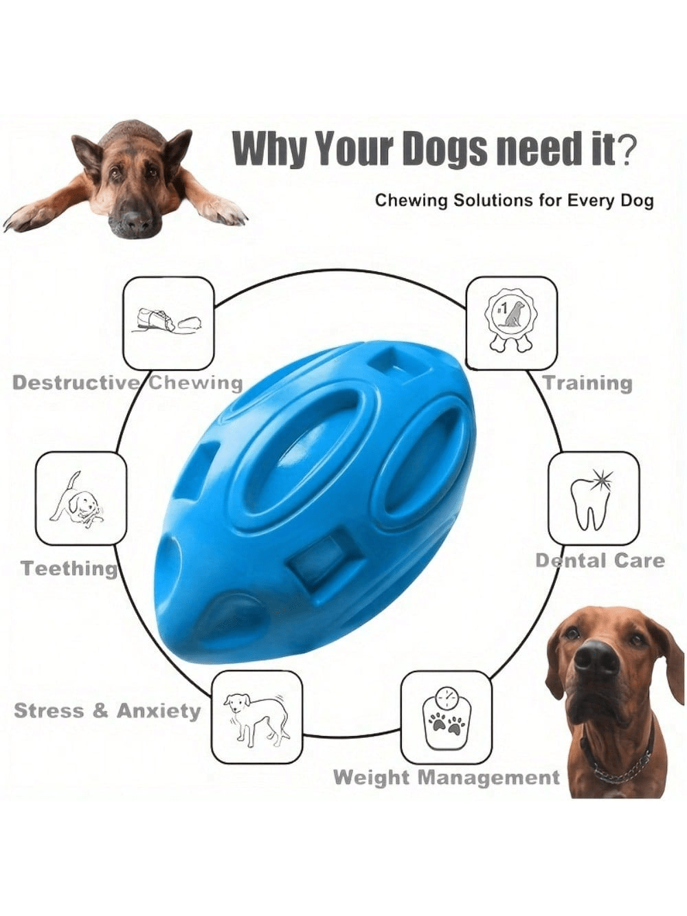 1PC Indestructible Squeaky Rug - Rugby Training Ball review and price